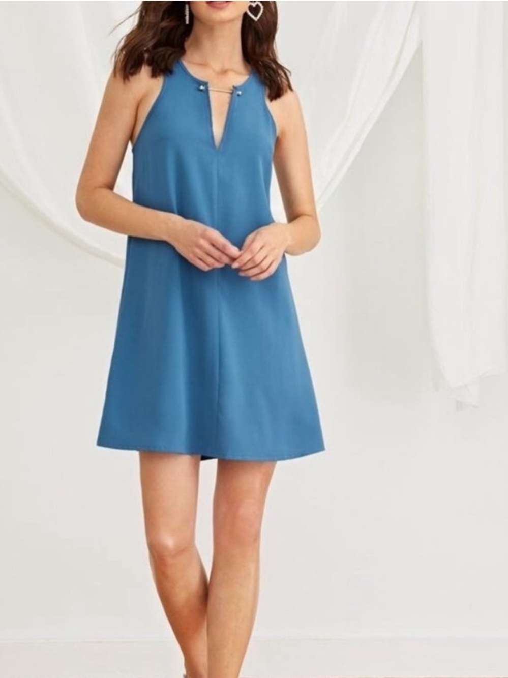 Lulus Notch Neck Keyhole Back Dress. L. NWT.